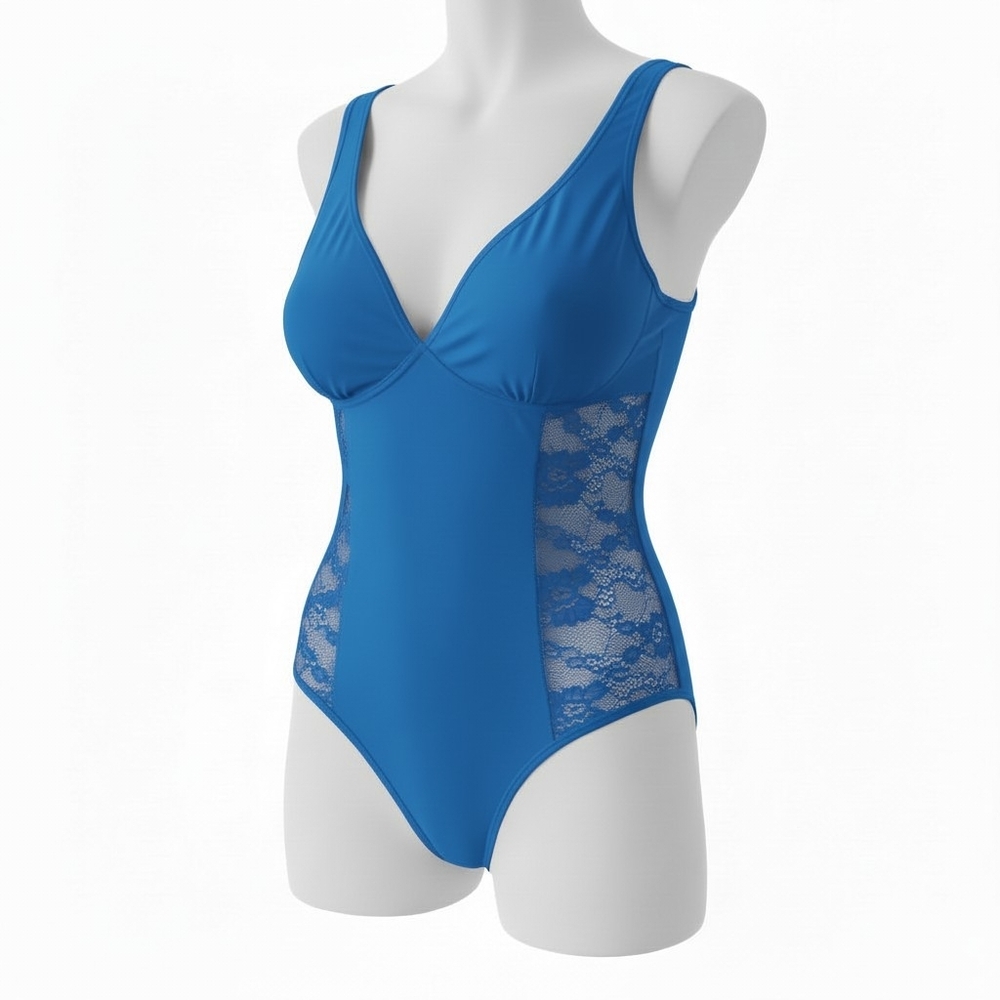 NWT Cobalt blue lace thong bodysuit forever21